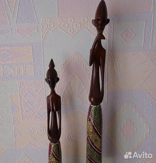 Статуэтки резьба по дереву роспись Индонезия