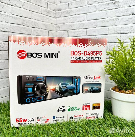 Магнитола 1 din с экраном bos mini арт319