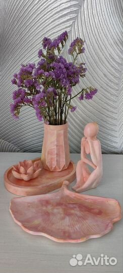 Ваза, подставка, подсвечник из гипса для интерьера