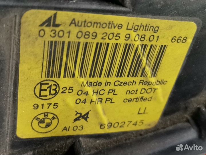 Фара передняя для BMW 3-Series (E46) 63126902745