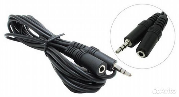 Аудио удлинитель Jack 3.5мм (шт/гн) для наушников