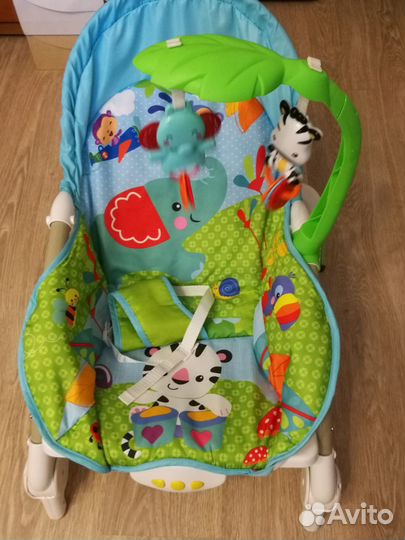 Шезлонг детский pituso verano голубой слон