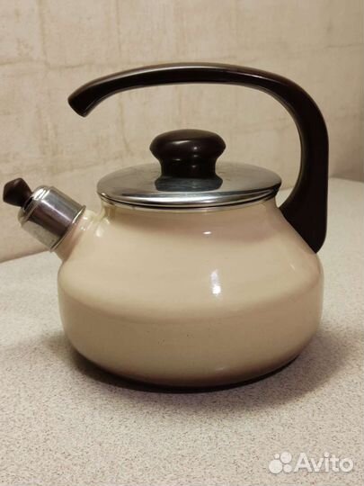 Чайник со свистком СССР стальной эмалированный