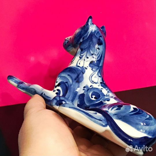 Дог фарфоровая статуэтка собака Гжель