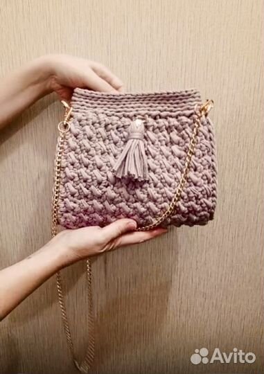 Вязаные сумки винтажные текстильные бохо