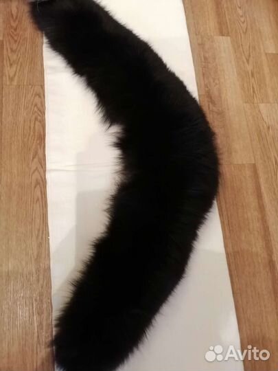 Меховой воротник песец чёрный новый