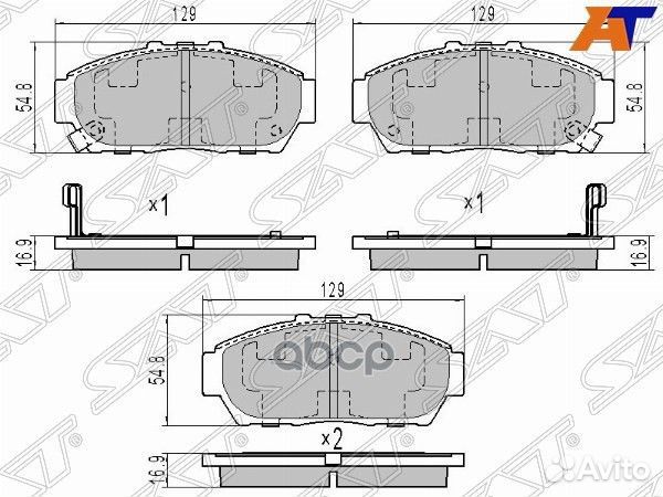 Колодки тормозные перед honda integra CD1/2 93