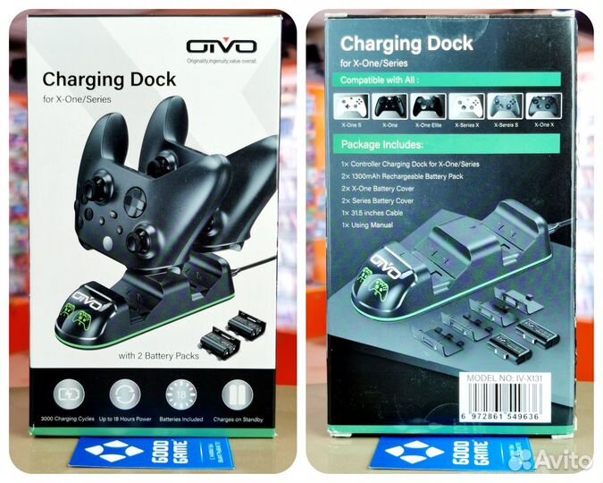 Xbox Series, One. Cтанция Oivo + 2 Аккумулятора