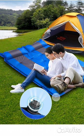 Коврик туристический на 2 чел. самонадувающийся