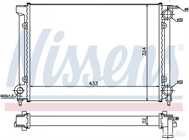 Радиатор двигателя VW golf II 1600 83