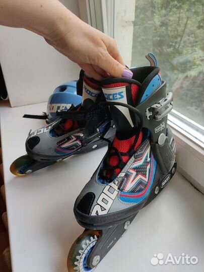 Роликовые коньки детские roces (защита+шлем)