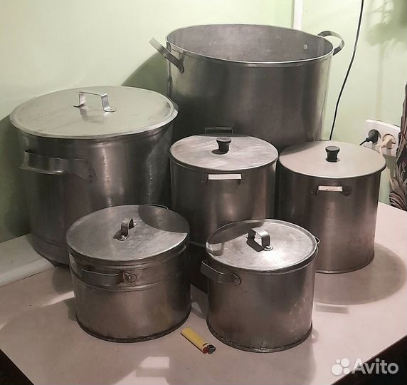 Нержавеющие кастрюли, и баки СССР. От 3 до 25 л