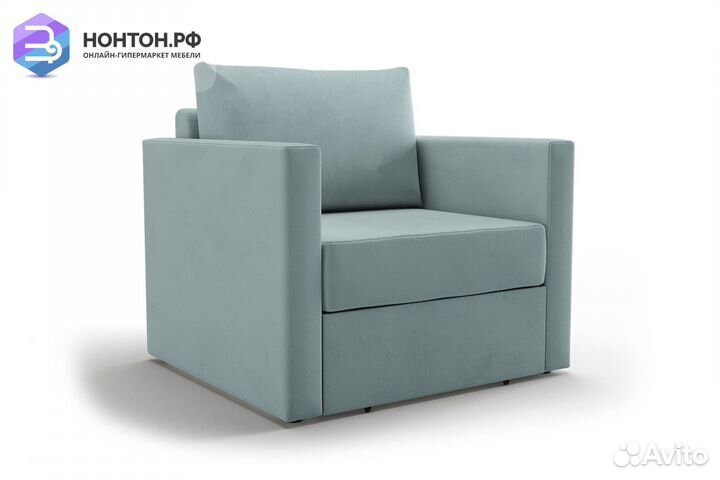 Кресло выкатное Берг микровелюр бирюзовый