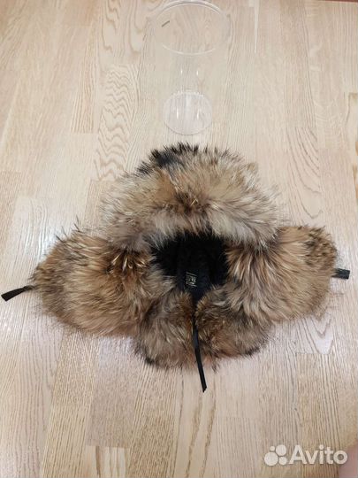 Шапка мужская кожаная енот