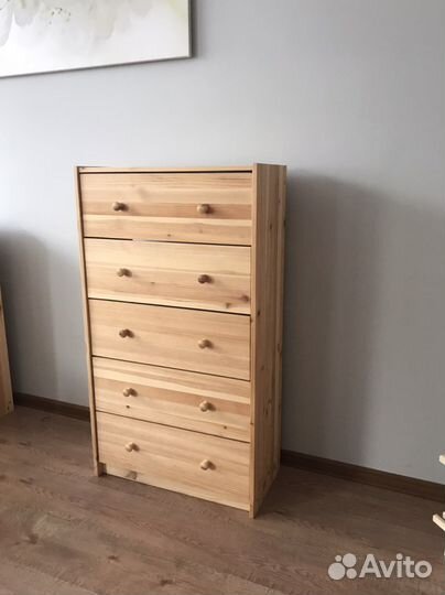 Новый Комод Икеа Раст на 5 ящиков из массива дерев