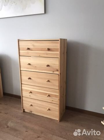 Новый Комод Икеа Раст на 5 ящиков из массива дерев