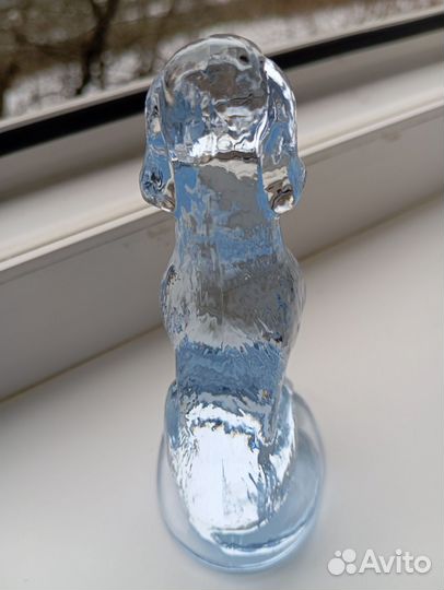 Собака русский спаниель из цветного хрусталя