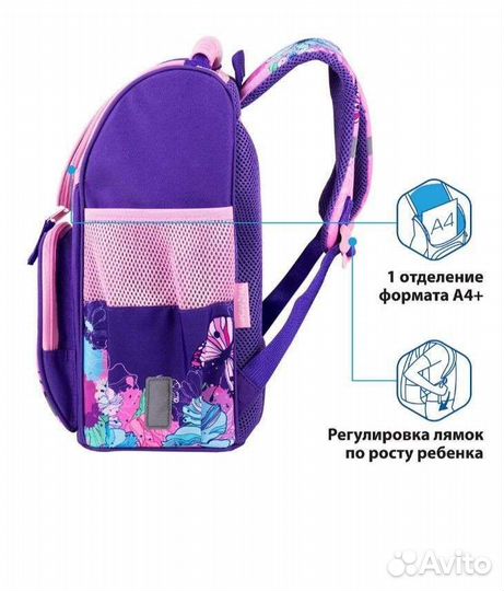 Новый Ранец школьный Пифагор Basic Butterflies