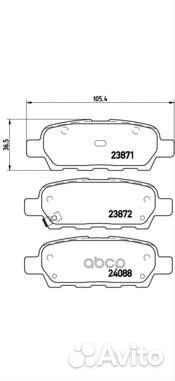 Колодки тормозные дисковые зад P56046 Brembo
