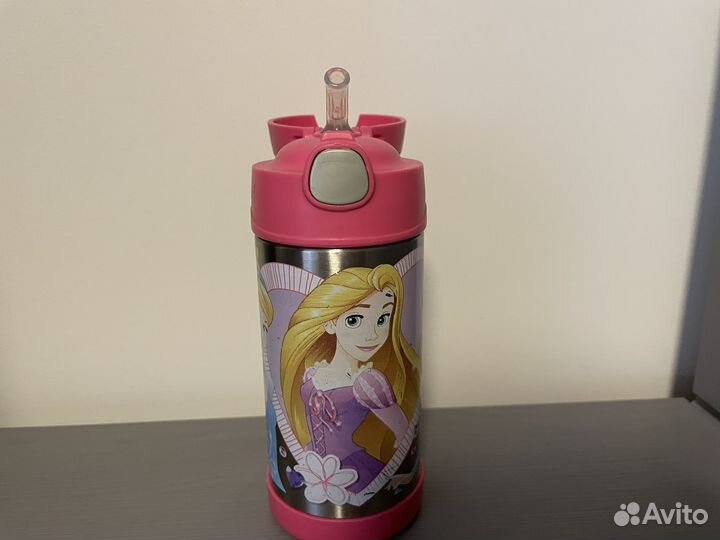 Б/у детский стальной термос с принцессами