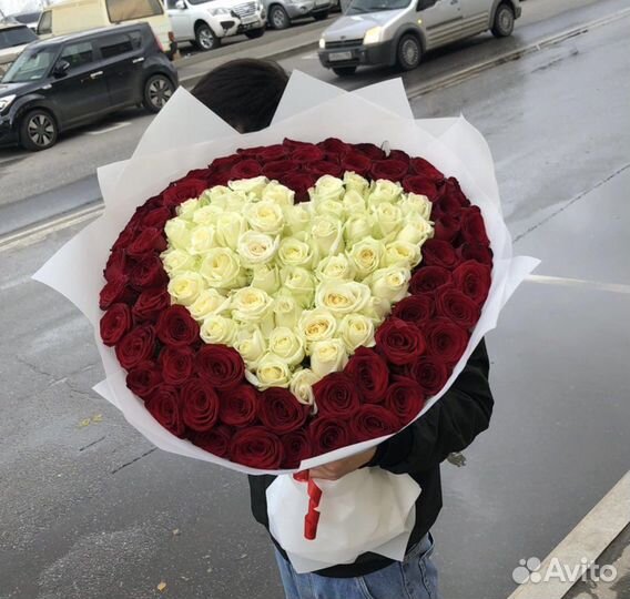 Букет сердце из роз