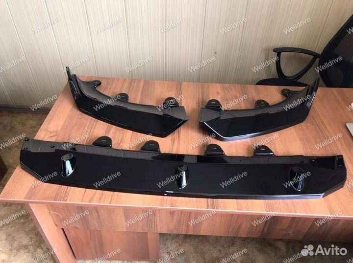 Сплиттер BMW X3 G01 X4 G02 рестайл черный глянец