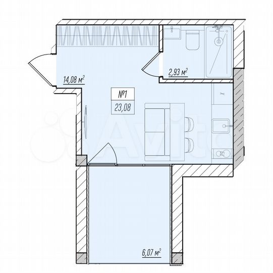 Гостиница, 11.87 м²
