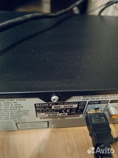 Dvd рекордер Sony RDR-HX780