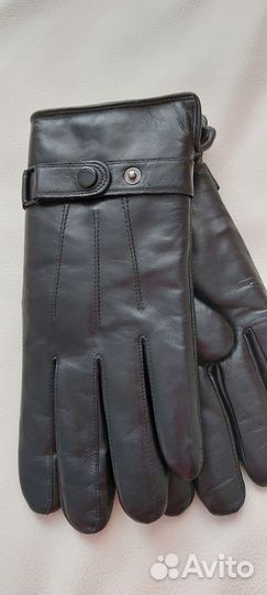 Зимние перчатки из лайковой кожи с цигейкой