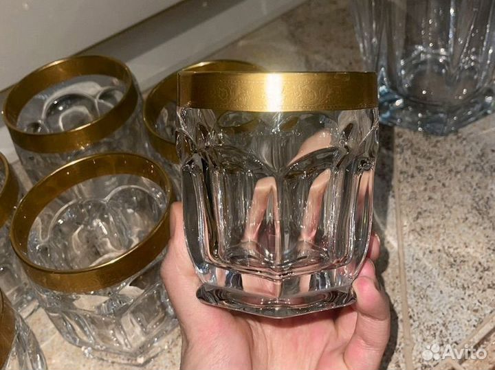 Хрустальные стаканы богемия