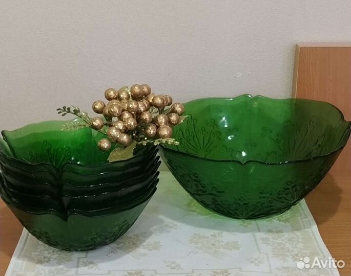 Набор салатников СССР цветное стекло