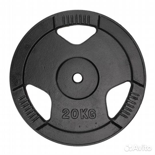 Диск чугунный с 3-мя хватами Voitto 20 кг (d26)