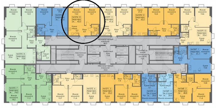 1-к. квартира, 42 м², 20/33 эт.