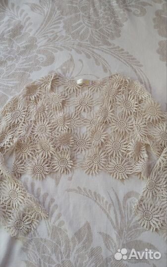 Блуза топ кружево кроше вязаный