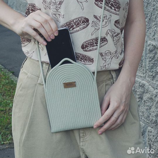 Сумка женская кросс боди из шнура