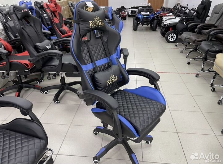 Кресло игровое компьютерное 155 темно-синий ромб