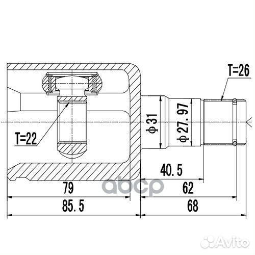 Шрус внутренний перед лев Z87974R Zikmar