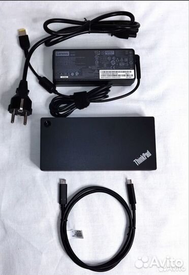 Докстанция, блок питания и кабель type-C, Lenovo