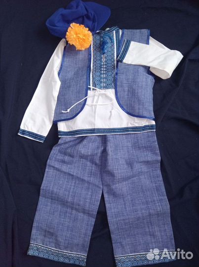 Славянский костюм на рост 122 см синий