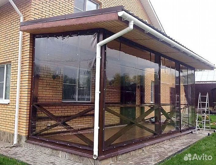 Мягкие окна для террасы, беседки, веранды под ключ