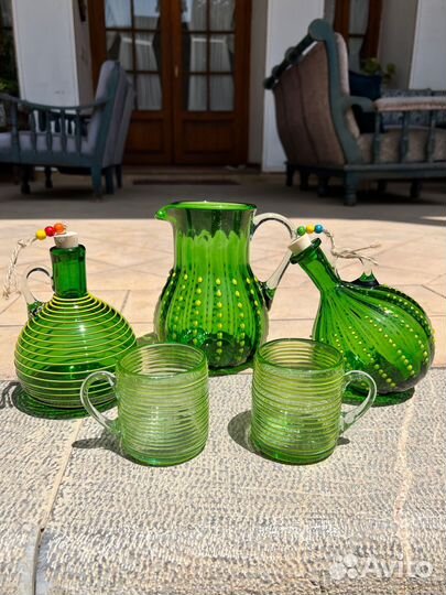 Кувшин Ваза цветное стекло