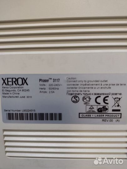 Принтер лазер.Xerox phaser 3117 с новым картриджем
