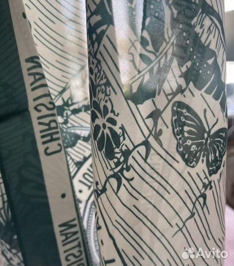 Новый Платок Dior Диор 70х70 шейный зеленый