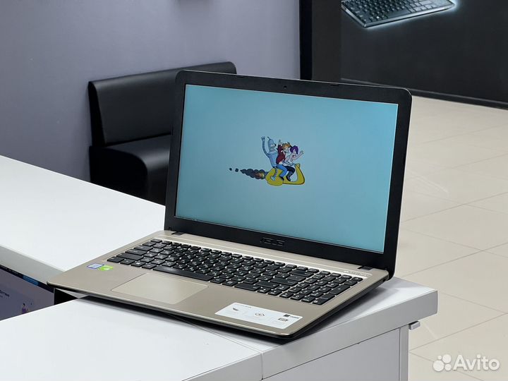 Золотистый ноутбук Asus для игр и работы/Рассрочка