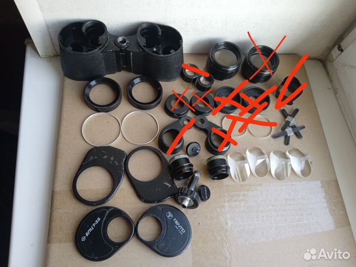 Окуляр, призма, объектив бинокля tento 7х35 СССР