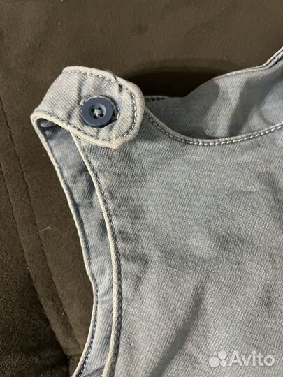 Джинсовый комбинезон летний детский 9-12 мес