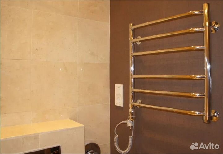 Установка полотенцесушителя (наличие кранов)