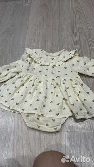 Муслиновое платье-боди 74 -80 как новое