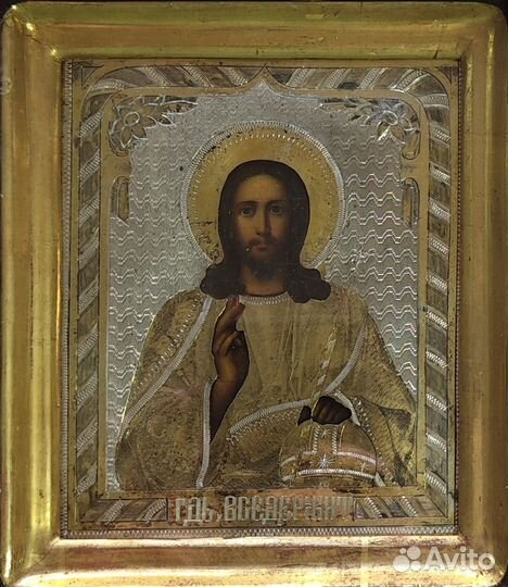 Икона Господь Вседержитель. Живопись. Серебро 84 п