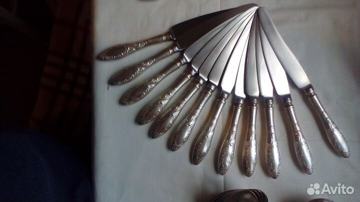 Столовый набор ложки и вилки мельхиор